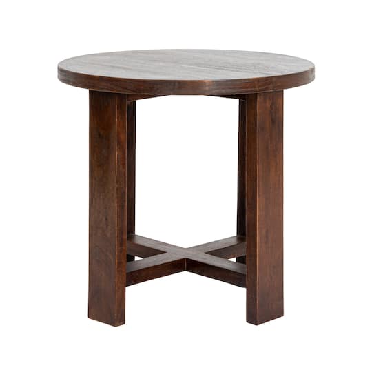 Hello Honey® Elegant Acacia Trestle Round End Table